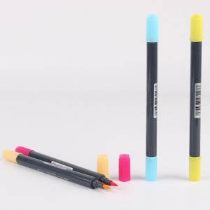 Custom Multicolour Doublehead Water Color Brush Marker Pen For Sketching