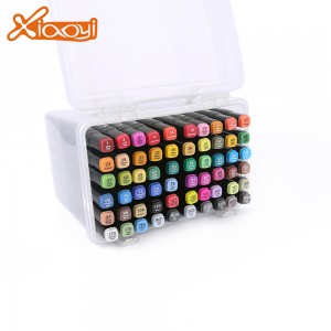 DIY students 60 colors drawing pen marker pen set with plastic box