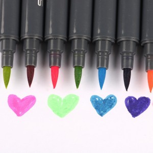 Custom Multicolour Doublehead Water Color Brush Marker Pen For Sketching