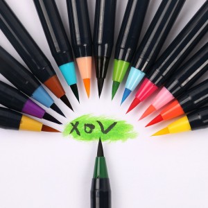 20 Colors Non-Toxic Watercolor Sketch Markers Soft Brush Pen Premium Fine Tip Calligraphy